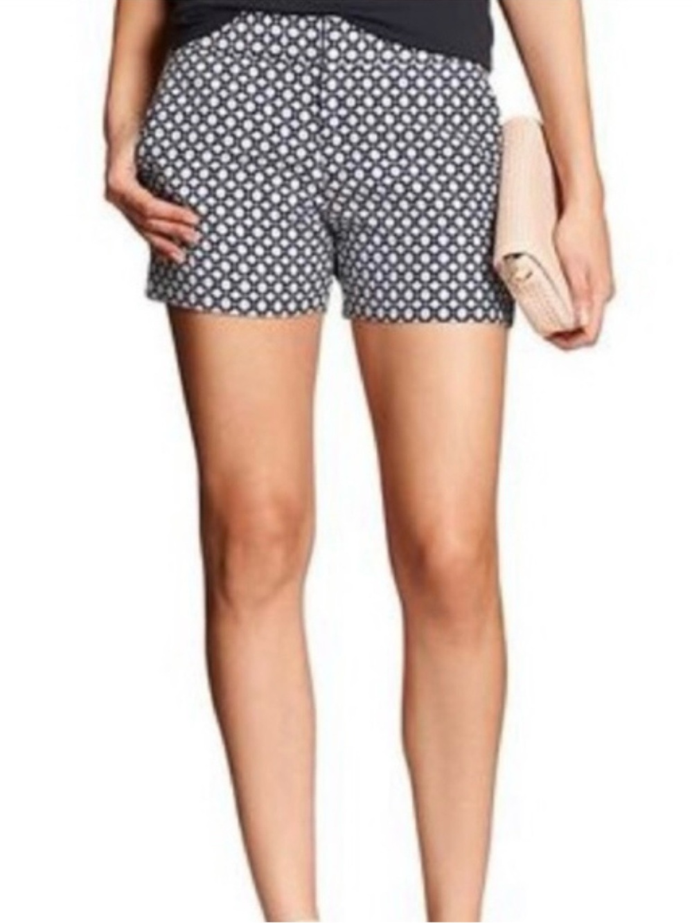 Banana Republic Classic Preppy Navy & White Geo-Print Bermuda Shorts Size 8
